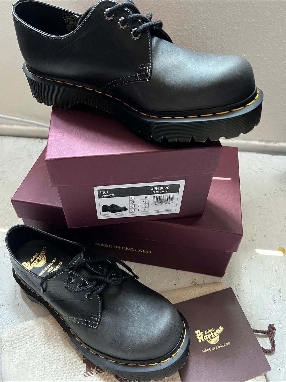 Dr. Martens 1461 Gunmetal Black Leather